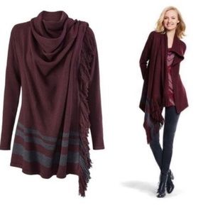CAbi Port Fringe Wrap Sweater Poncho Fringe Style # 3002